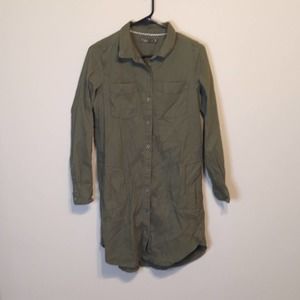 Prana Dark Olive Yarrow Long Sleeve Button Dress